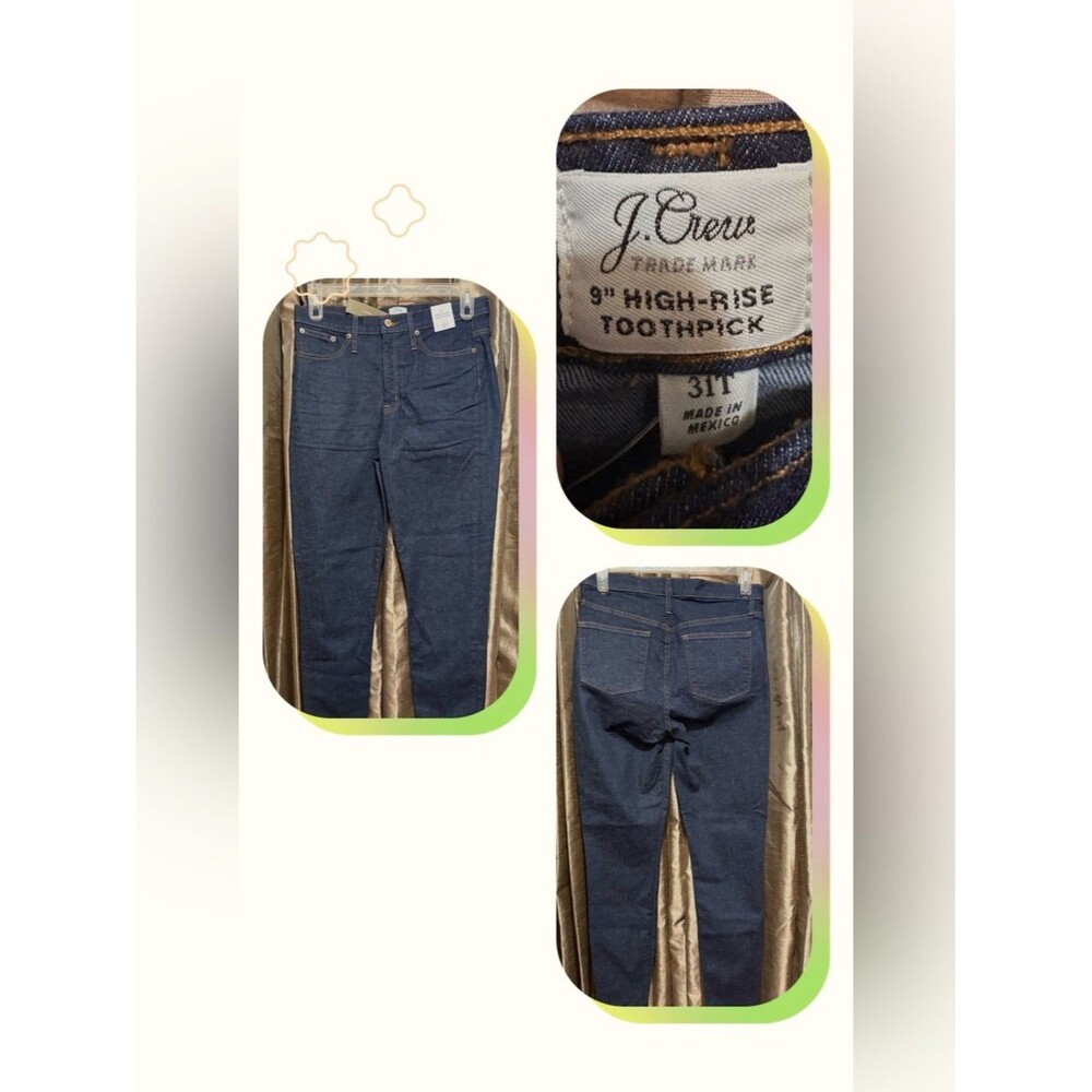 J. Crew Slim Straight Jeans in Dark Blue Denim #1928
